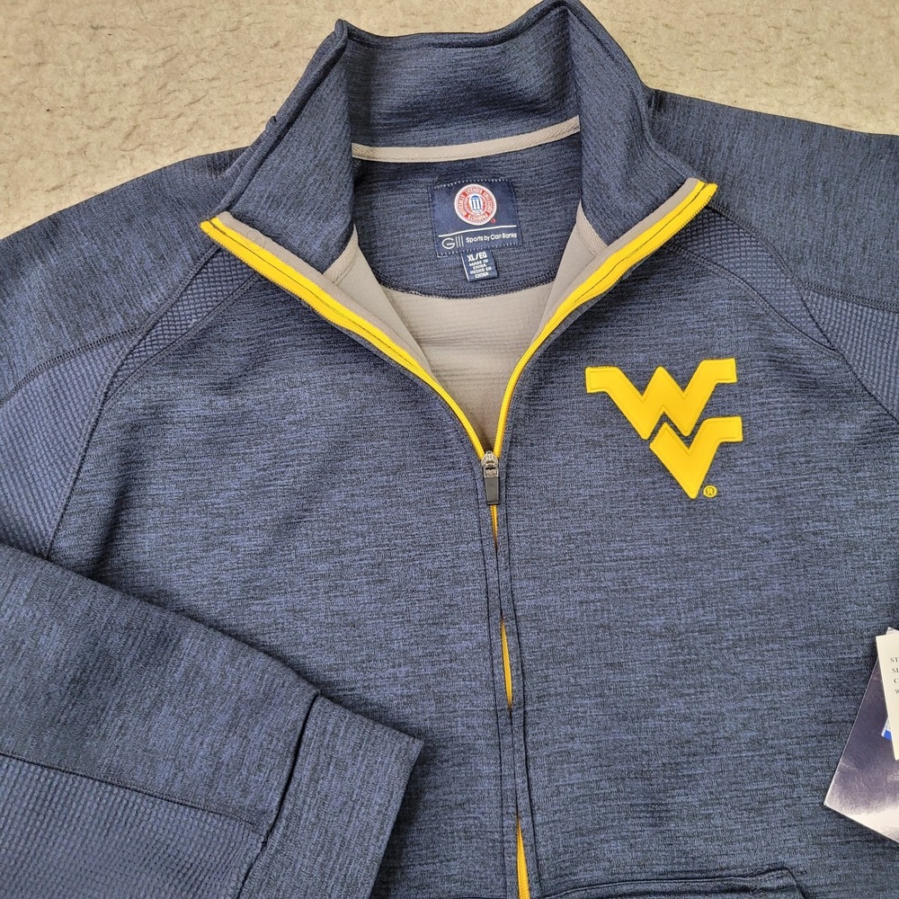 University of West Virginia G-III Full Zip Jacket Mens XL Blue Performance NEW - Picture 2 of 9